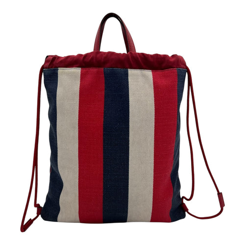 Web Sherry Line Drawstring Backpack Multi-colour in Canvas, Gold hardware