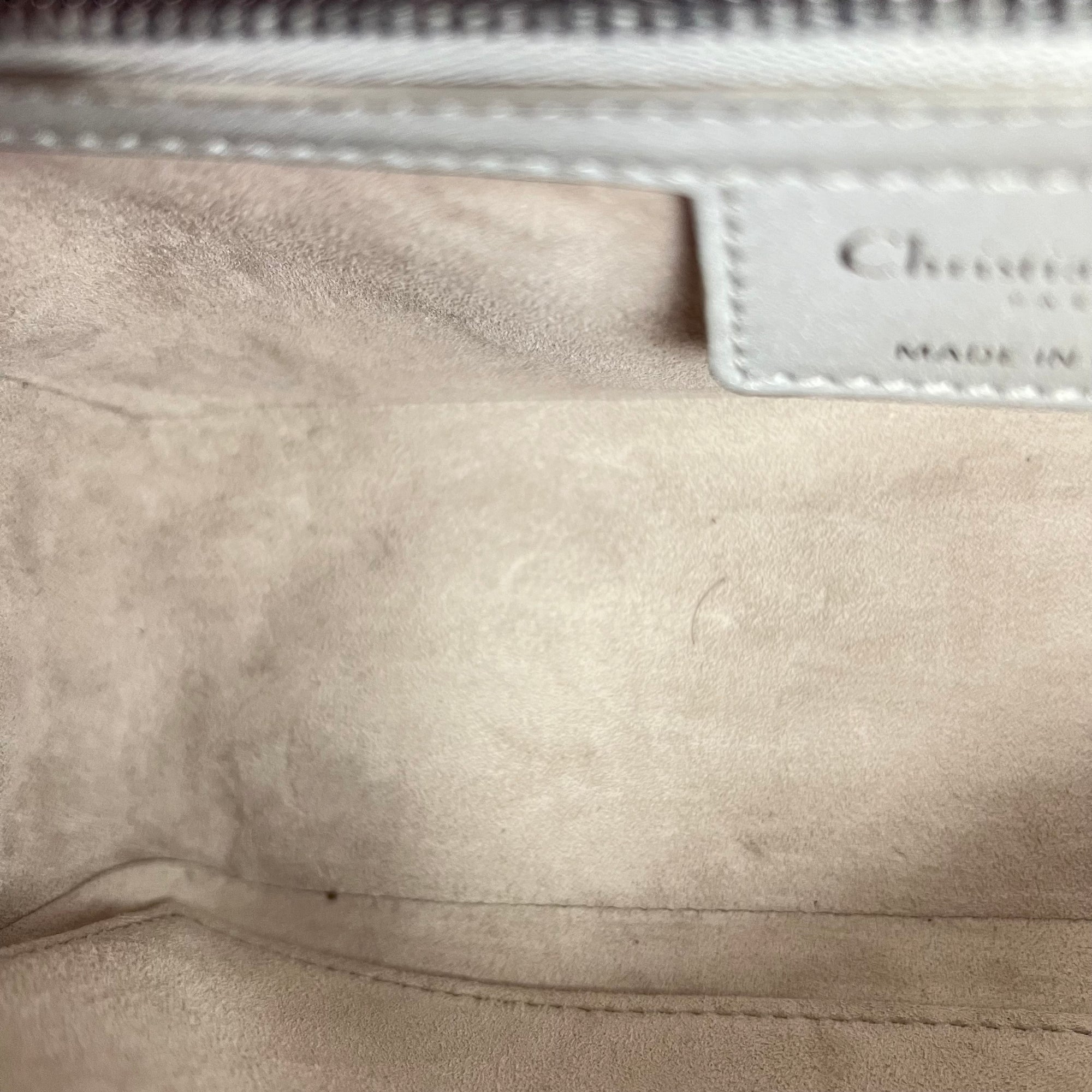 Cannage Messenger Grey in Fabric, Silver hardware