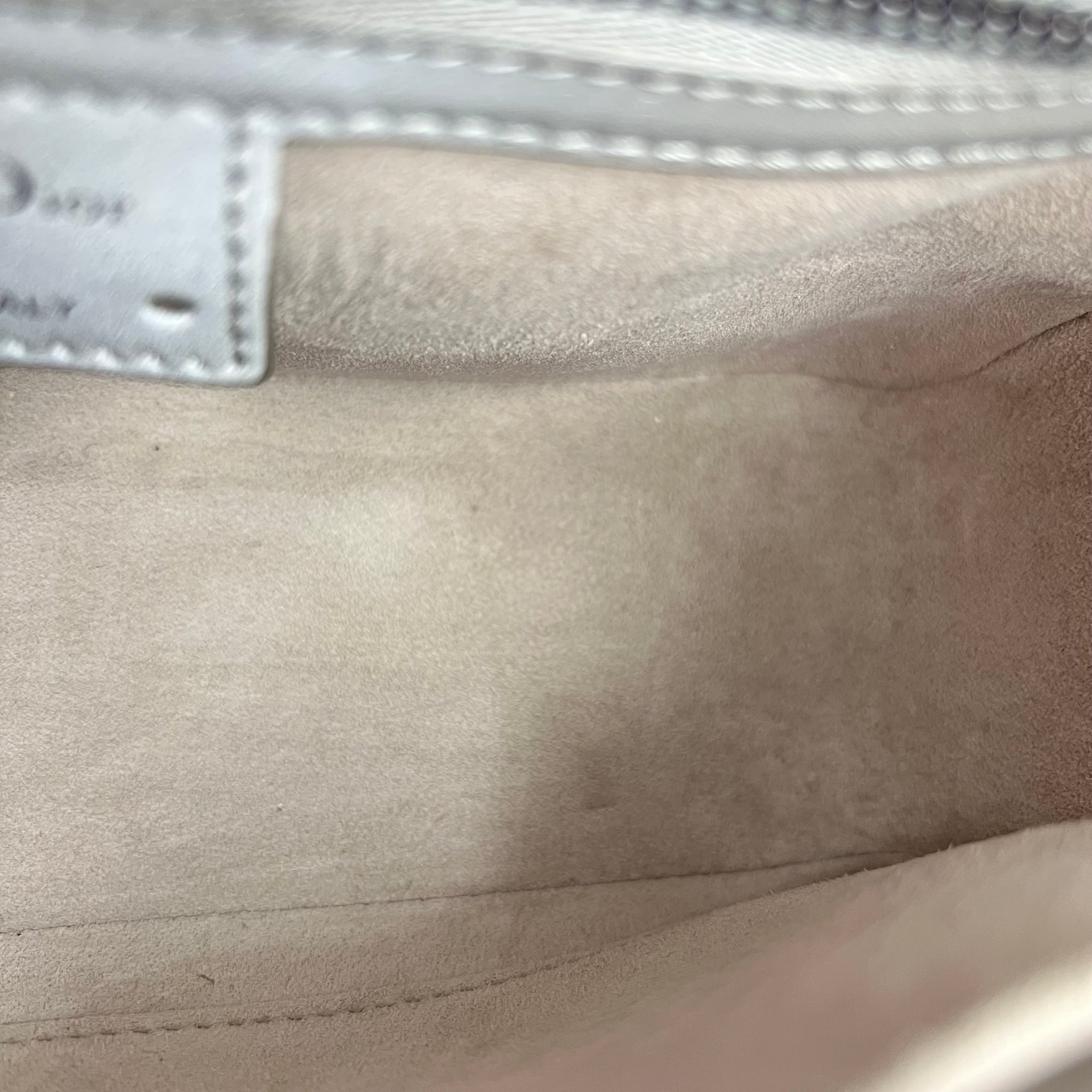 Cannage Messenger Grey in Fabric, Silver hardware