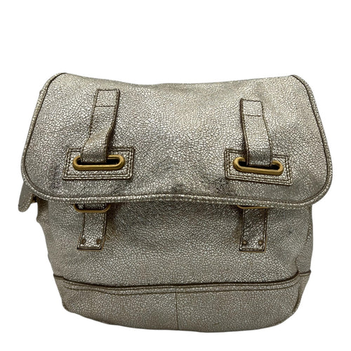 Besace Rive Gauche Messenger Gold in Calfskin, Gold hardware