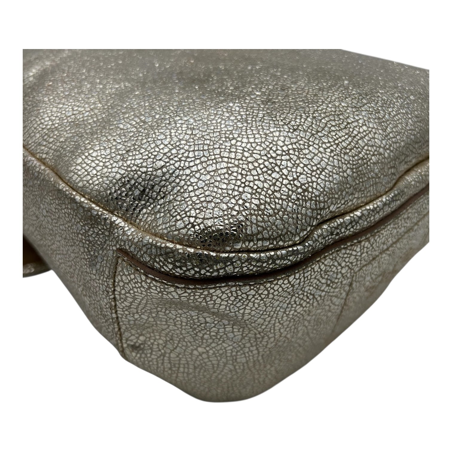 Besace Rive Gauche Messenger Gold in Calfskin, Gold hardware