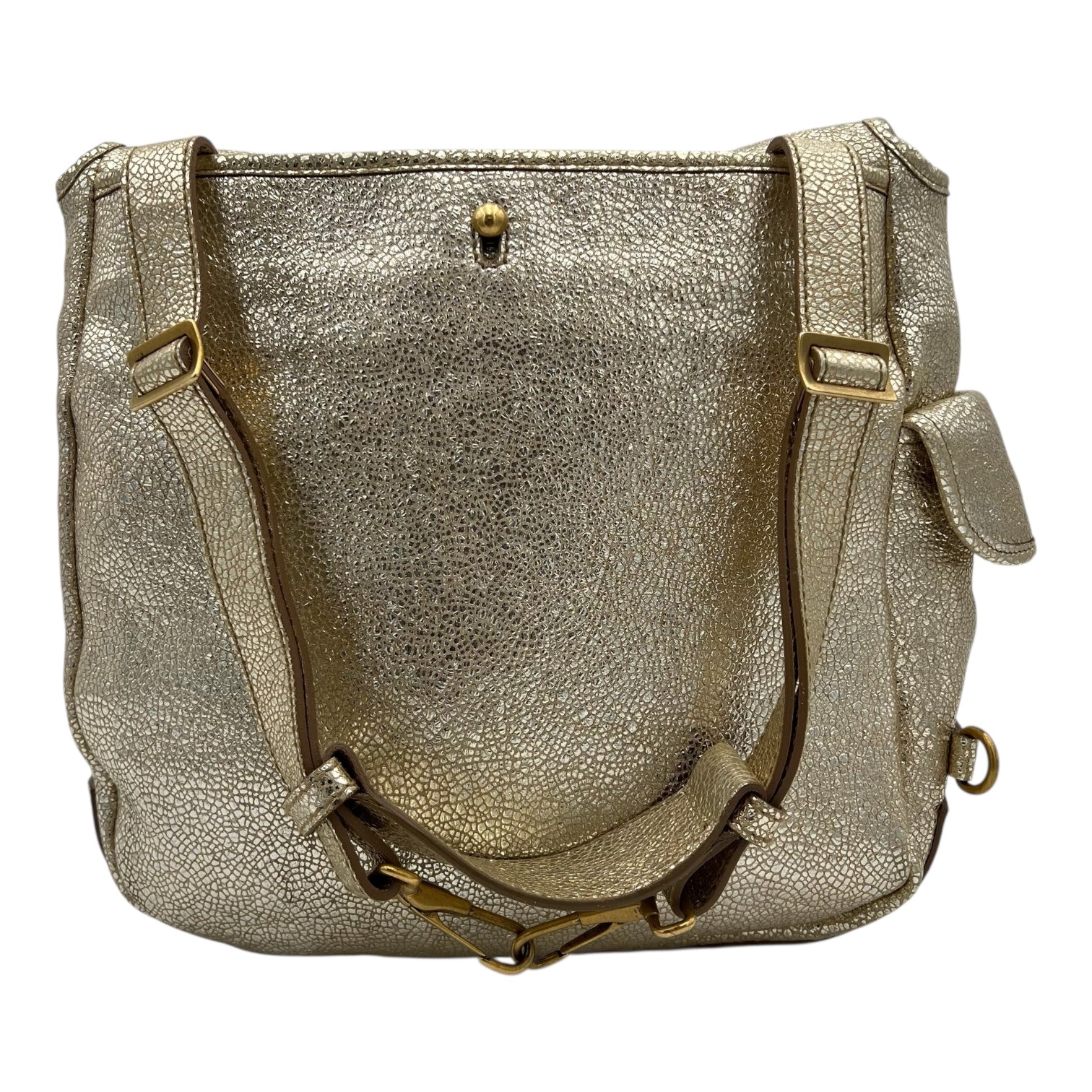 Besace Rive Gauche Messenger Gold in Calfskin, Gold hardware