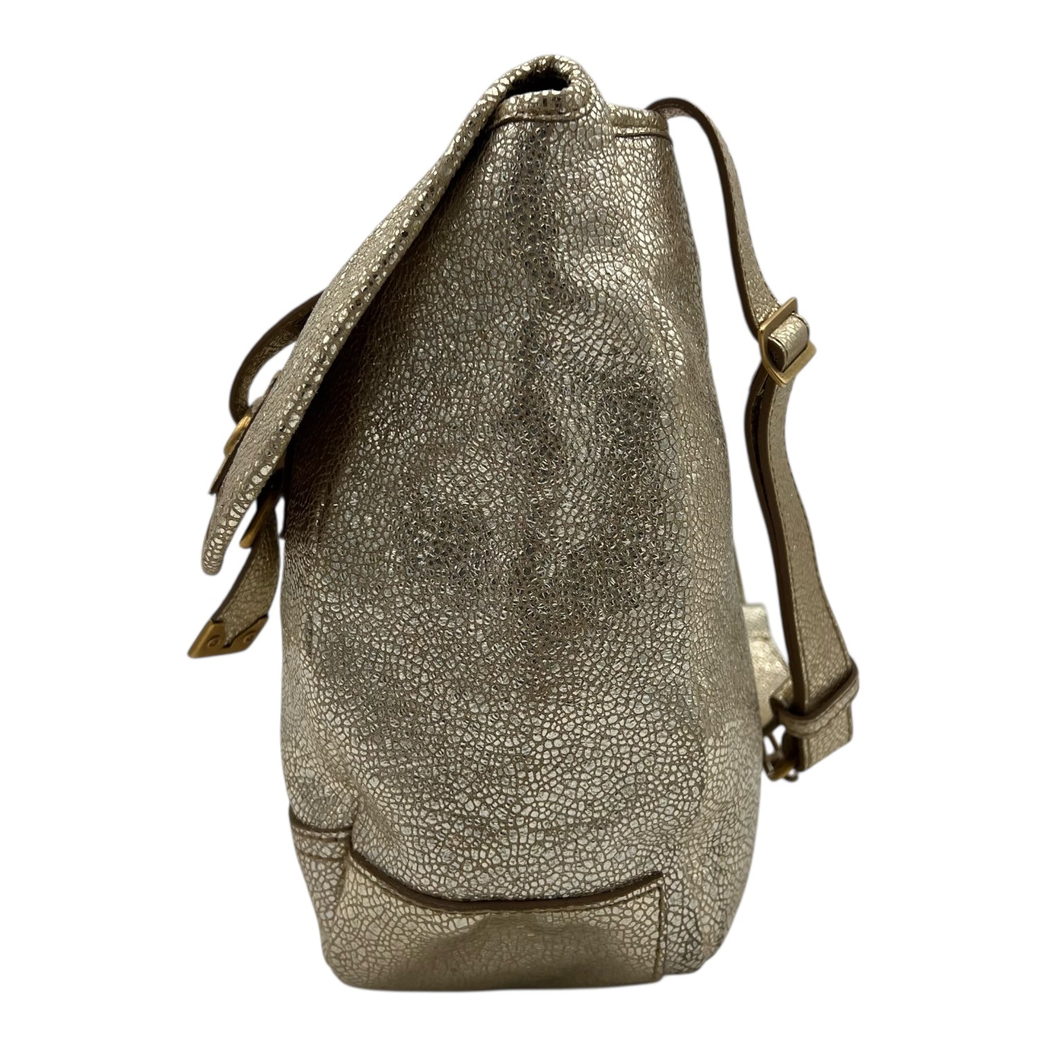 Besace Rive Gauche Messenger Gold in Calfskin, Gold hardware