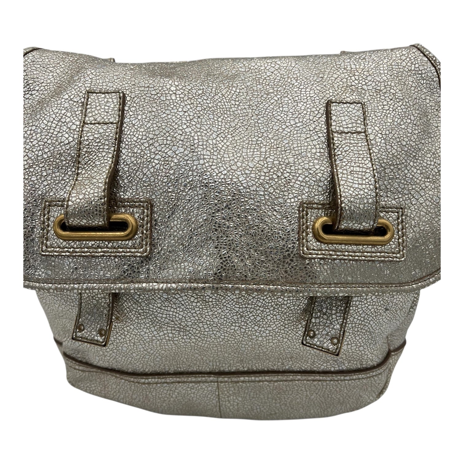 Besace Rive Gauche Messenger Gold in Calfskin, Gold hardware