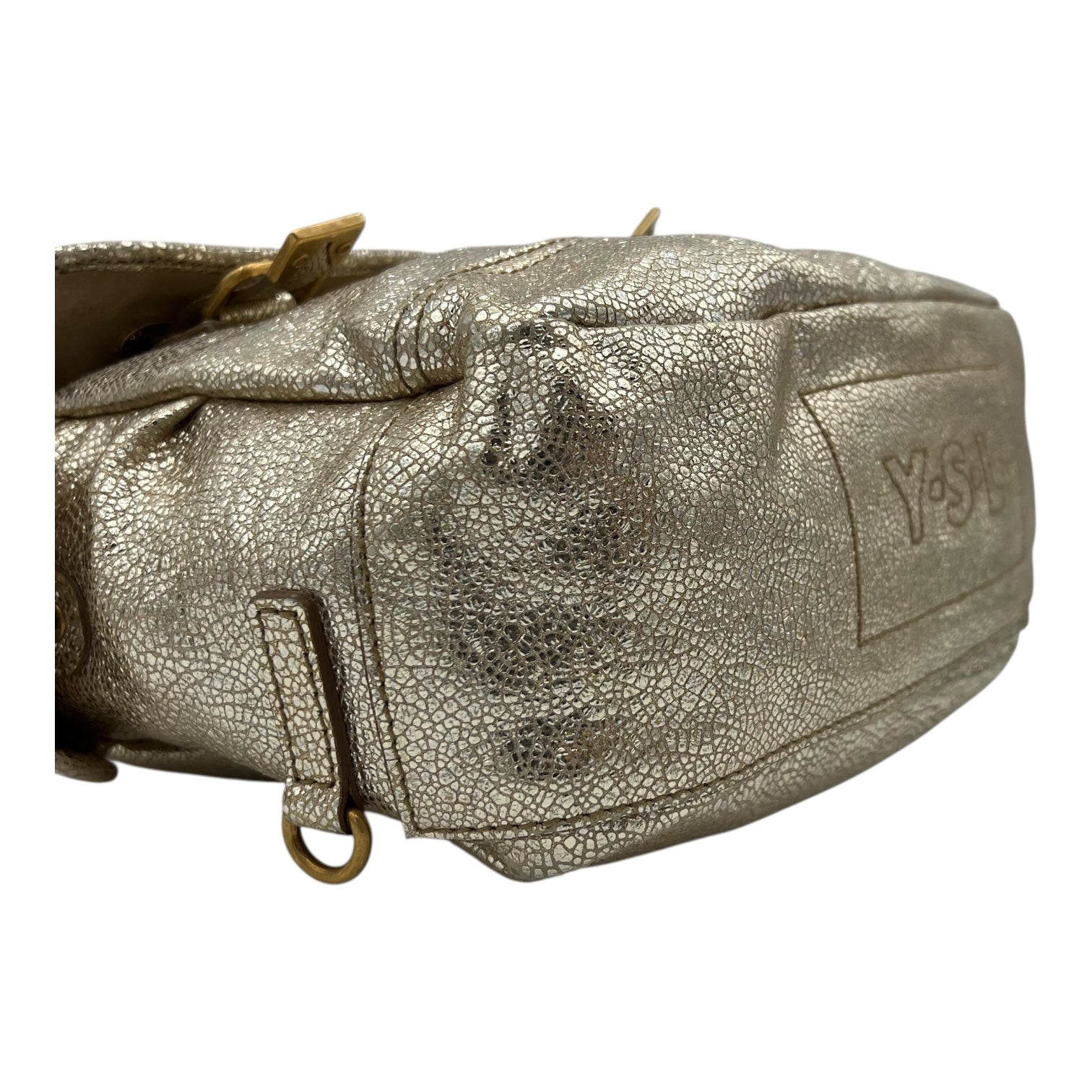 Besace Rive Gauche Messenger Gold in Calfskin, Gold hardware