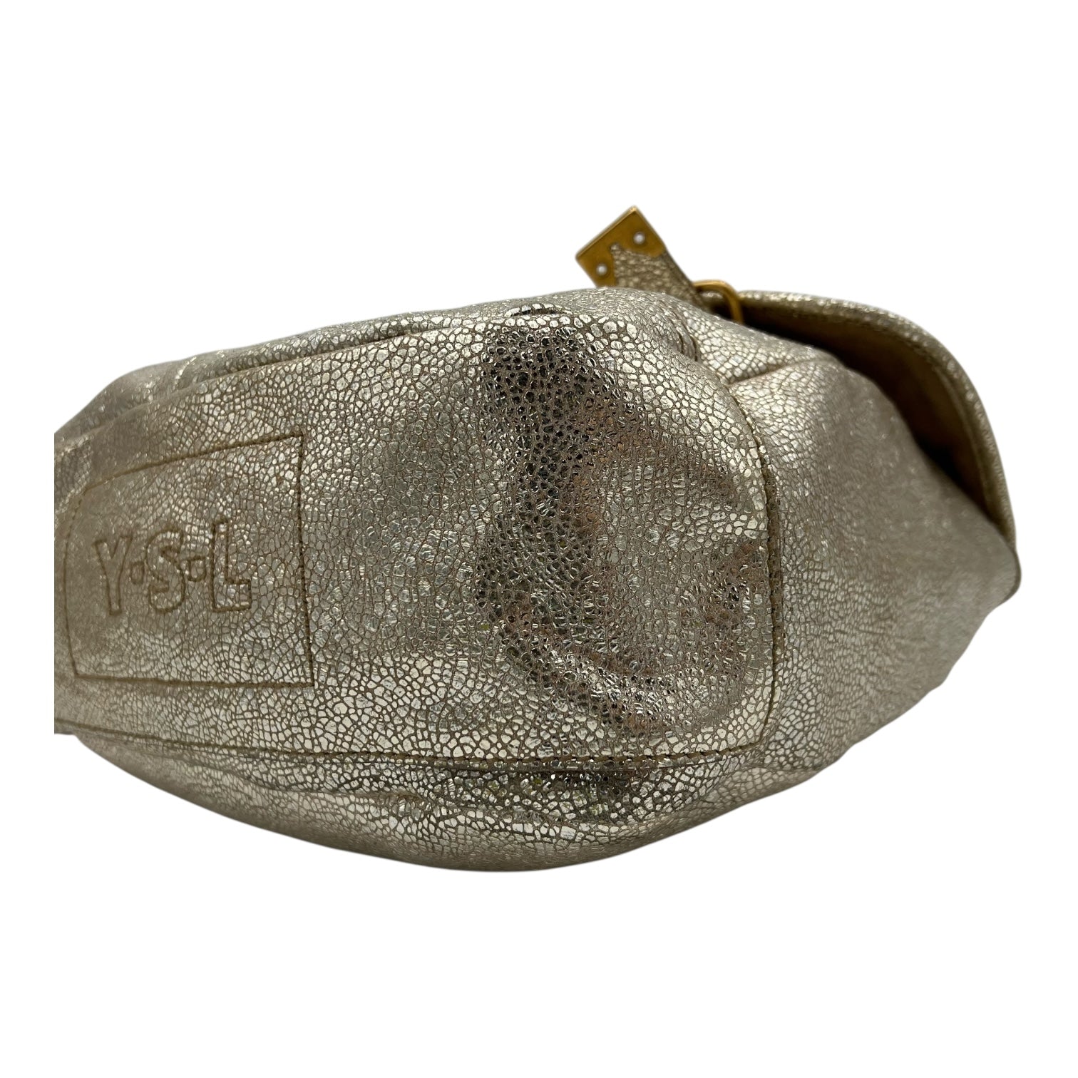 Besace Rive Gauche Messenger Gold in Calfskin, Gold hardware