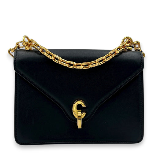 Cest Dior Crossbody Bag Black in Calfskin, Gold hardware
