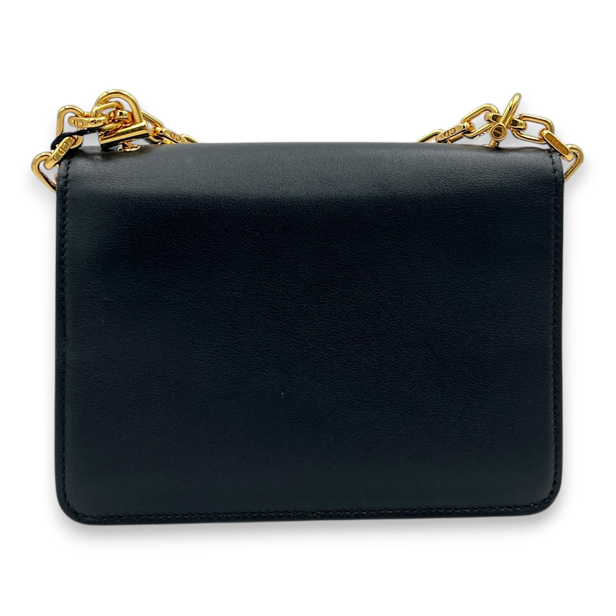 Cest Dior Crossbody Bag Black in Calfskin, Gold hardware