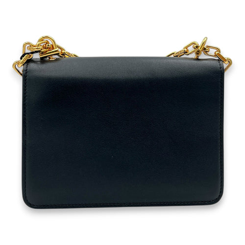 Cest Dior Crossbody Bag Black in Calfskin, Gold hardware