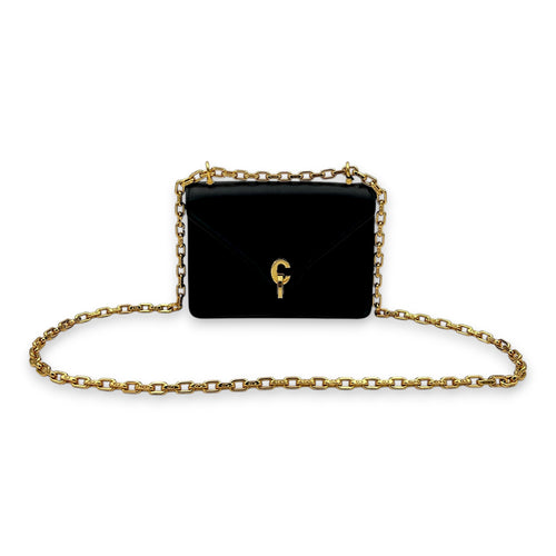 Cest Dior Crossbody Bag Black in Calfskin, Gold hardware