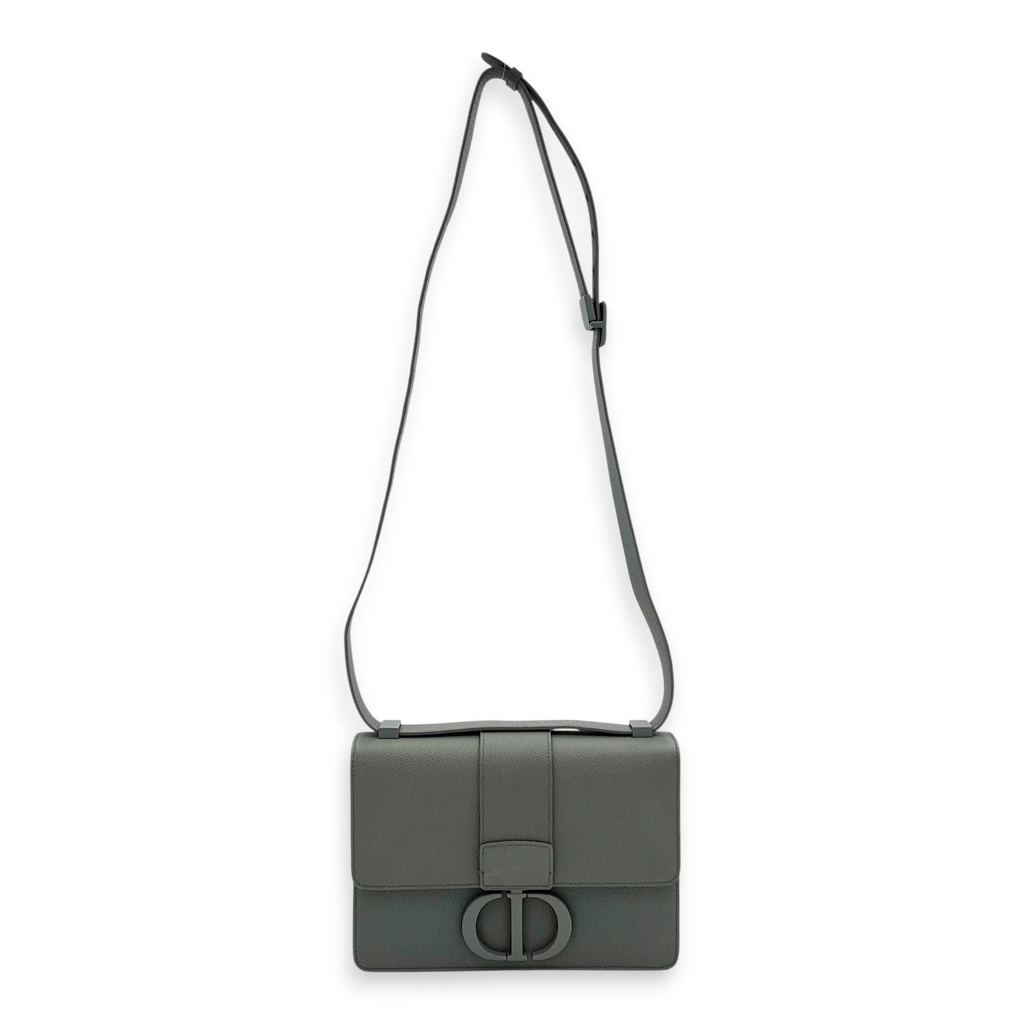30 Montaigne Grey Crossbody Bag in Calfskin, Grey hardware