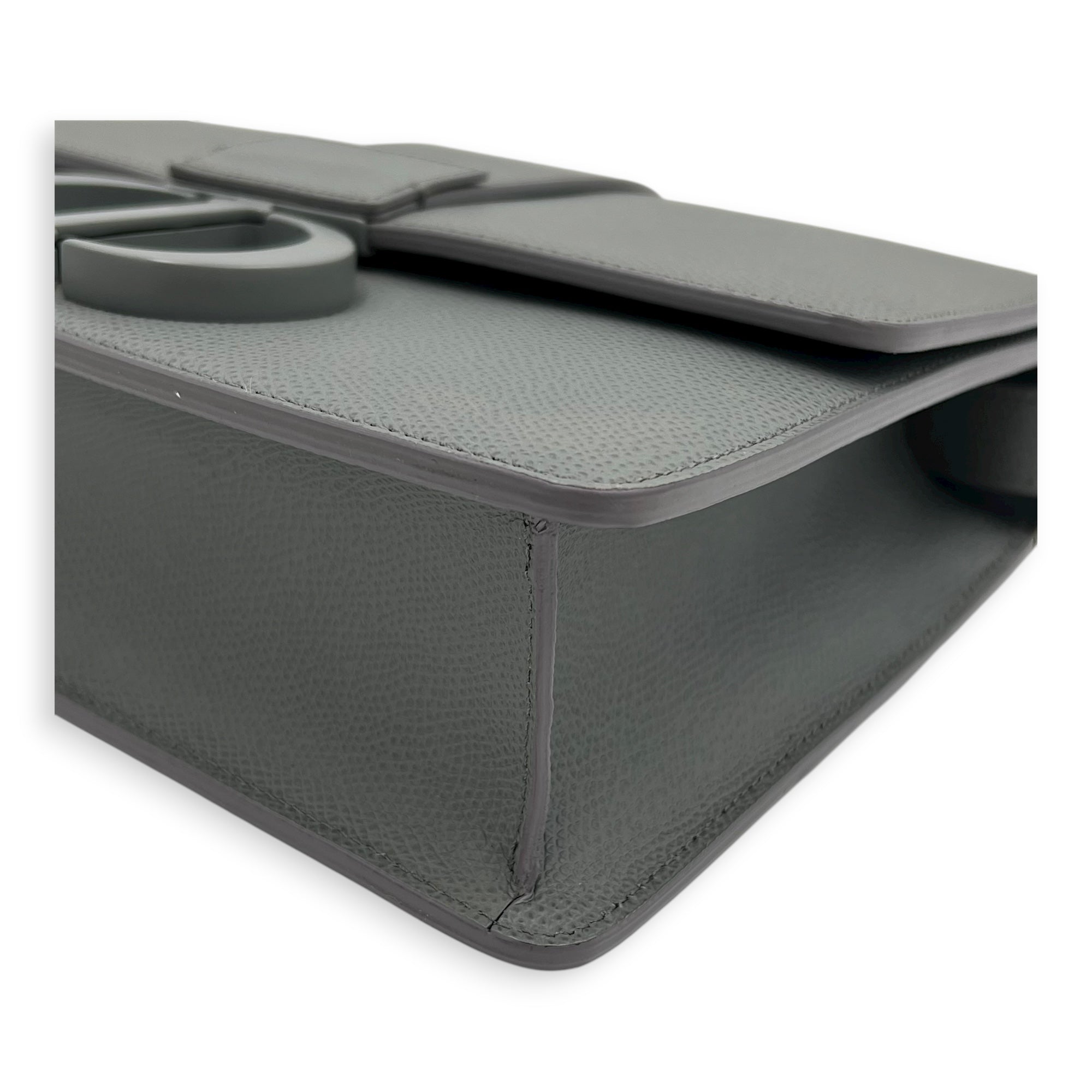 30 Montaigne Grey Crossbody Bag in Calfskin, Grey hardware