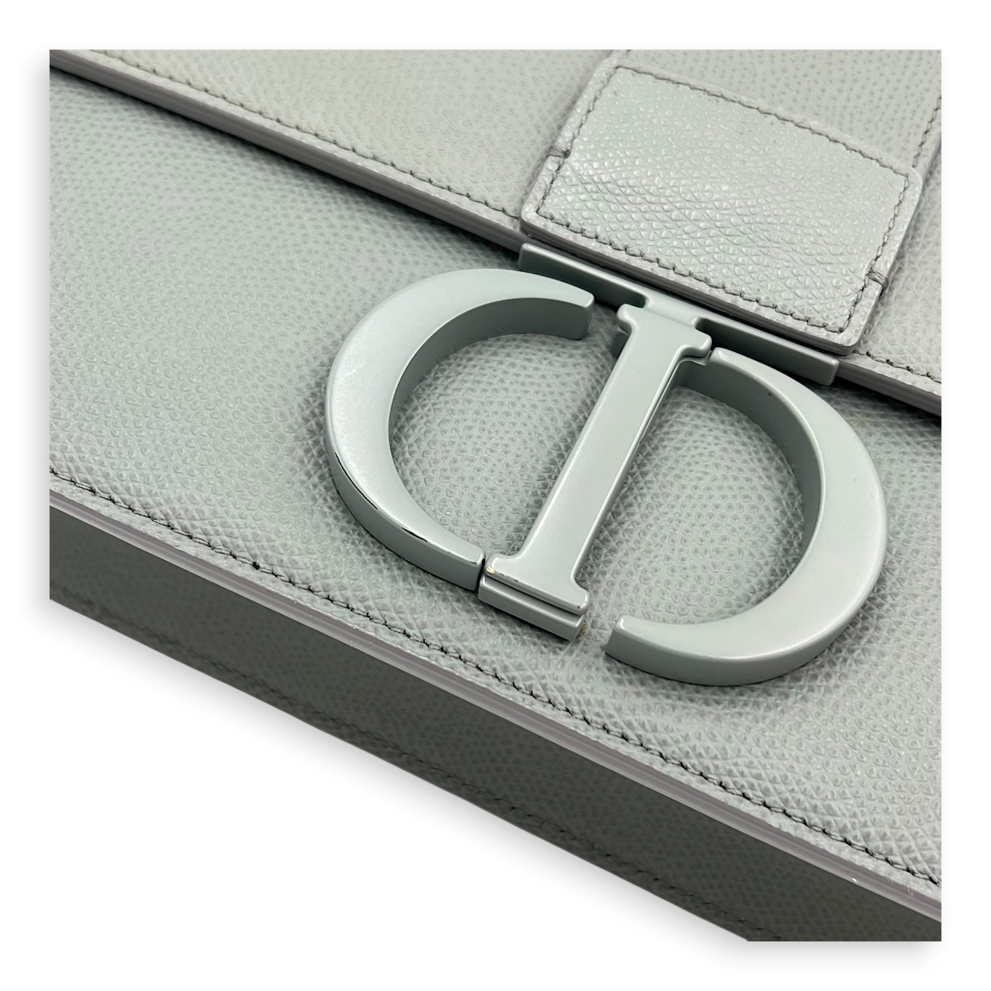 30 Montaigne Grey Crossbody Bag in Calfskin, Grey hardware