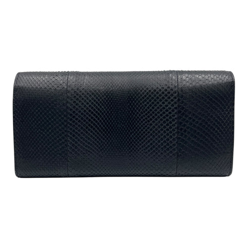 Kate Clutch Black in Python Leather, Gold hardware