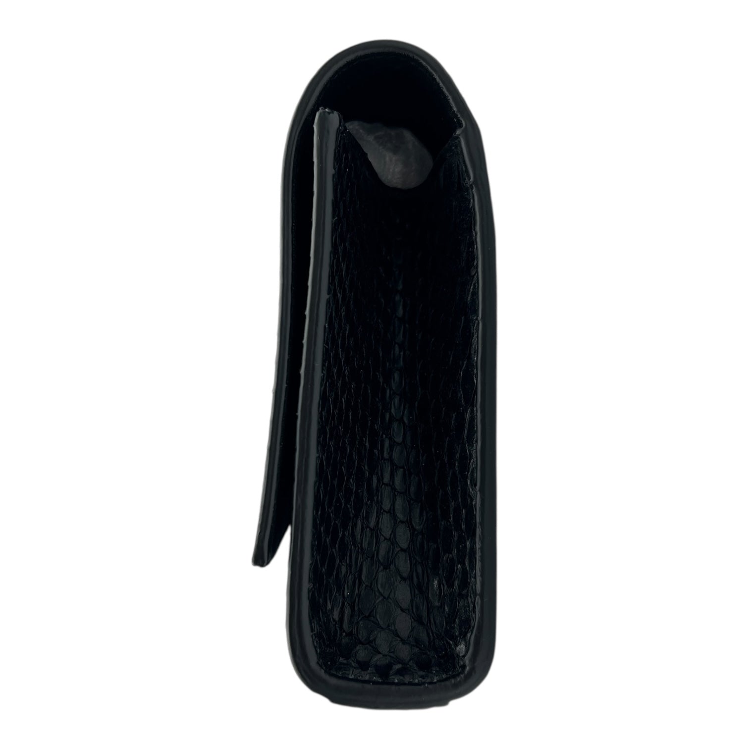 Kate Clutch Black in Python Leather, Gold hardware