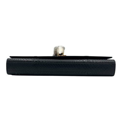 Kate Clutch Black in Python Leather, Gold hardware