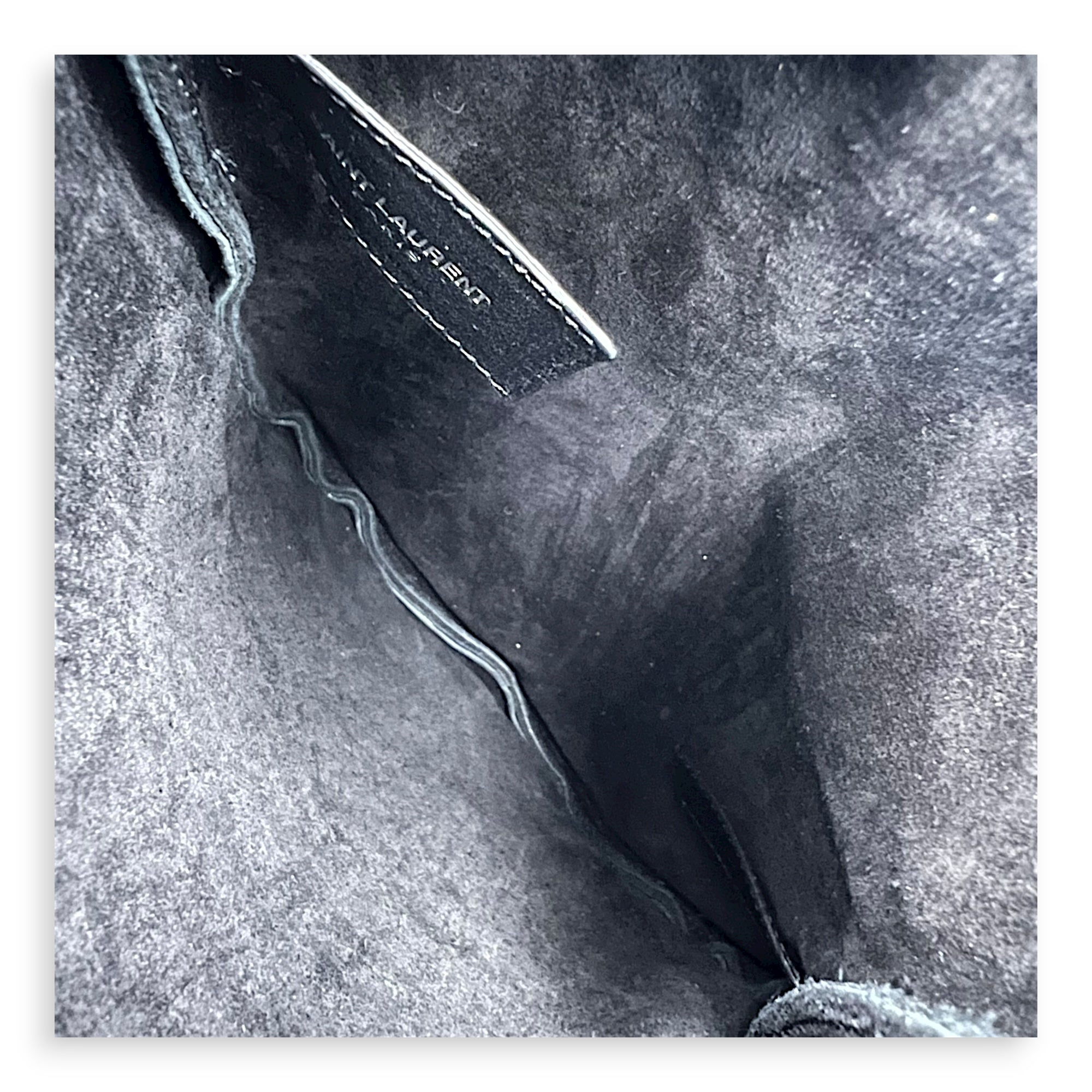 Anita Shoulder Bag Black in Suede Leather, Silver hardware