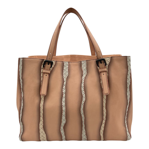 Intrecciato Glimmer Flamingo Tote Bag in Calfskin, Ruthenium hardware