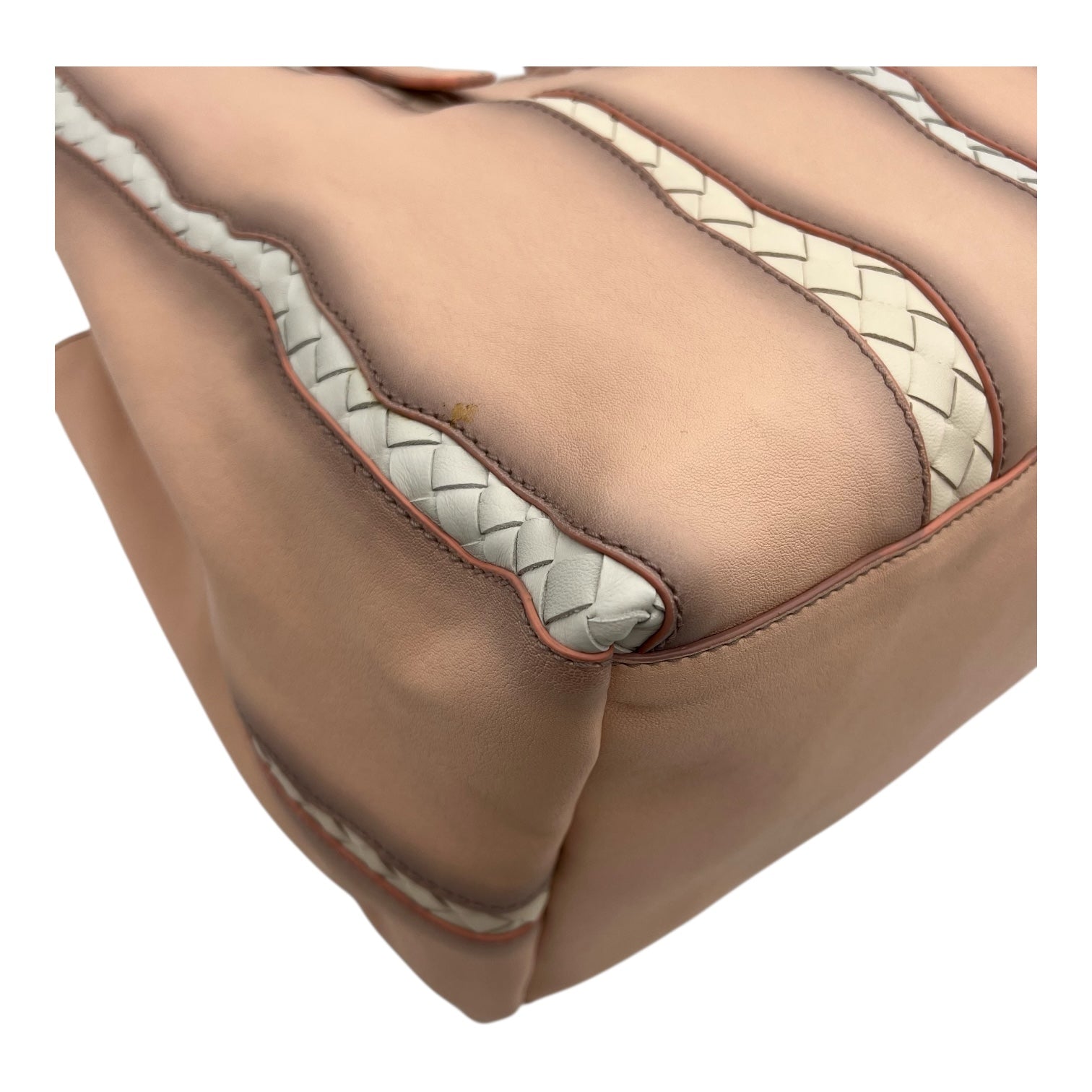 Intrecciato Glimmer Flamingo Tote Bag in Calfskin, Ruthenium hardware