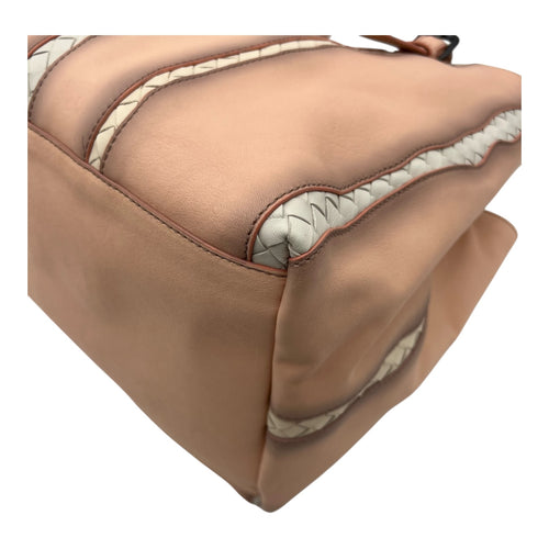 Intrecciato Glimmer Flamingo Tote Bag in Calfskin, Ruthenium hardware