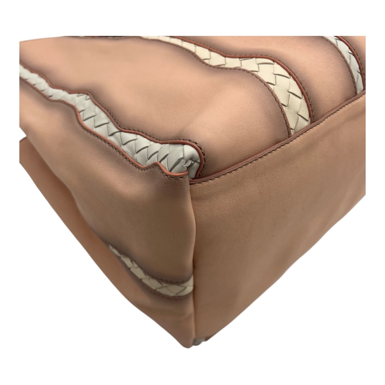 Intrecciato Glimmer Flamingo Tote Bag in Calfskin, Ruthenium hardware