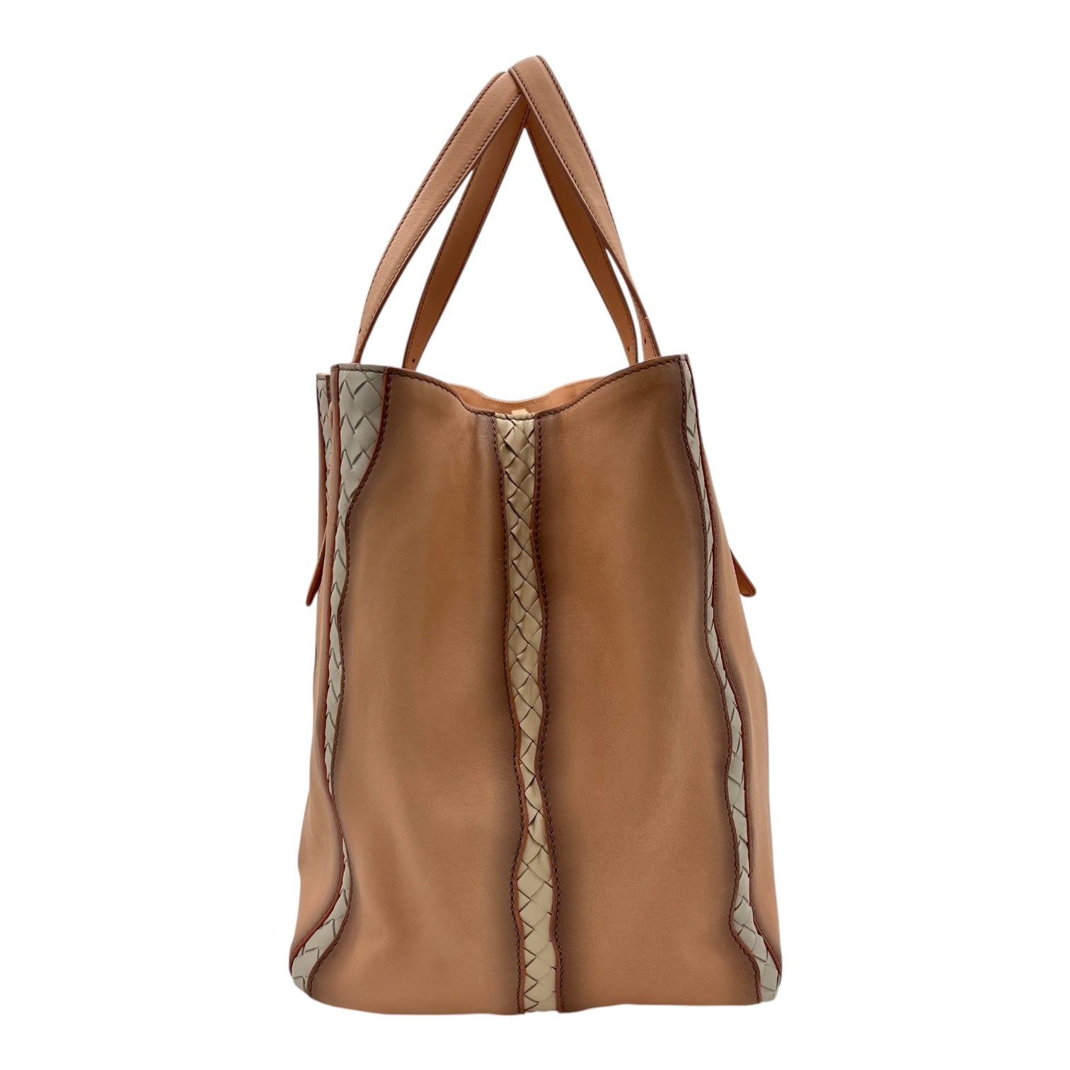 Intrecciato Glimmer Flamingo Tote Bag in Calfskin, Ruthenium hardware