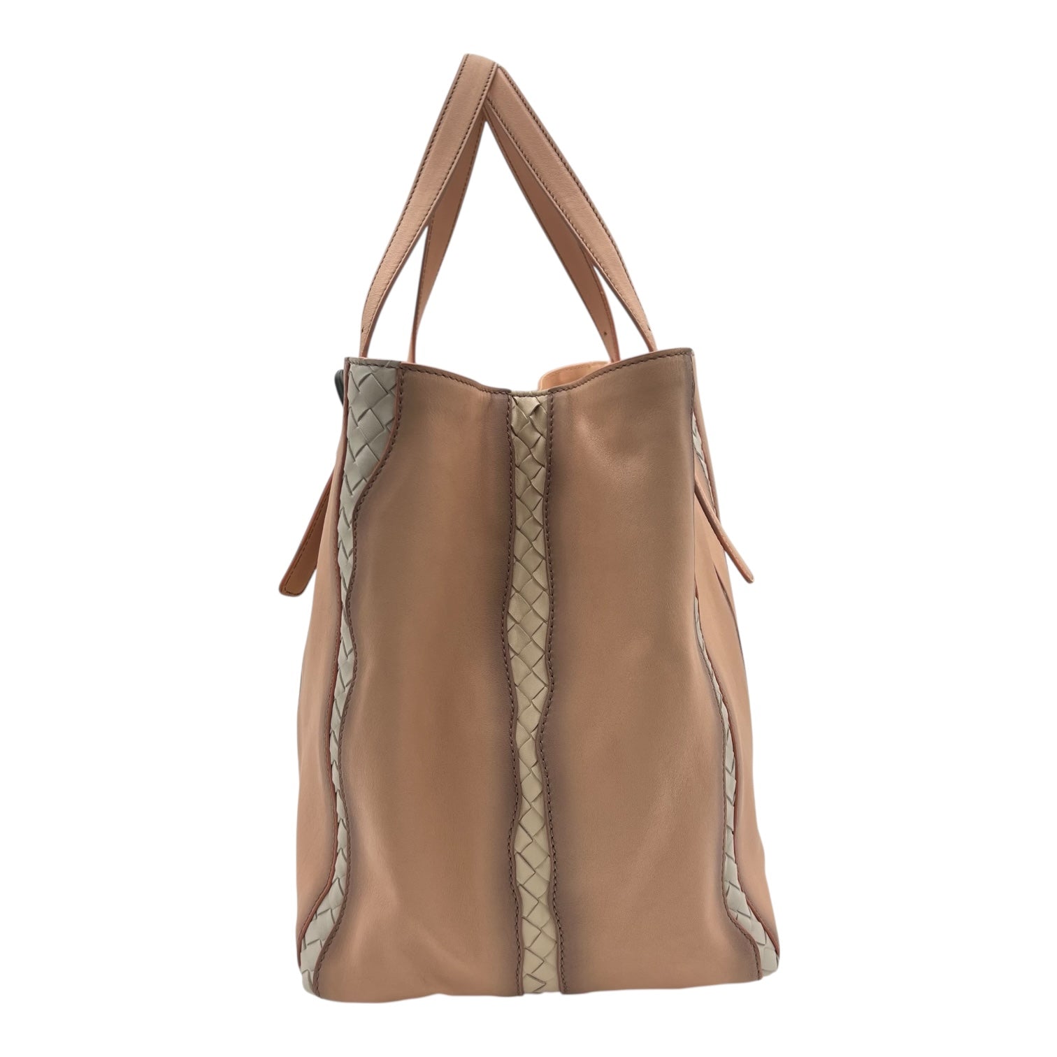 Intrecciato Glimmer Flamingo Tote Bag in Calfskin, Ruthenium hardware