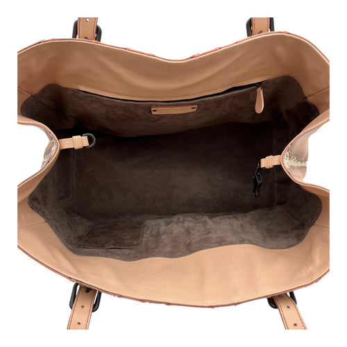 Intrecciato Glimmer Flamingo Tote Bag in Calfskin, Ruthenium hardware