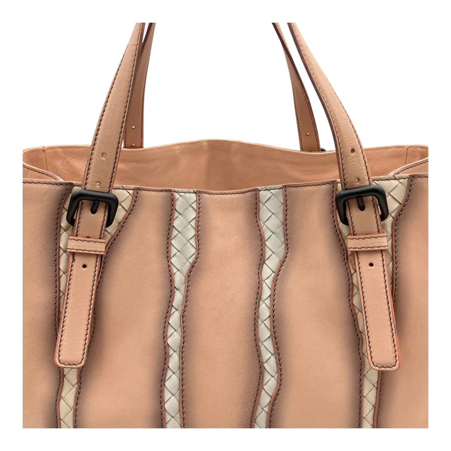 Intrecciato Glimmer Flamingo Tote Bag in Calfskin, Ruthenium hardware