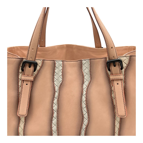 Intrecciato Glimmer Flamingo Tote Bag in Calfskin, Ruthenium hardware