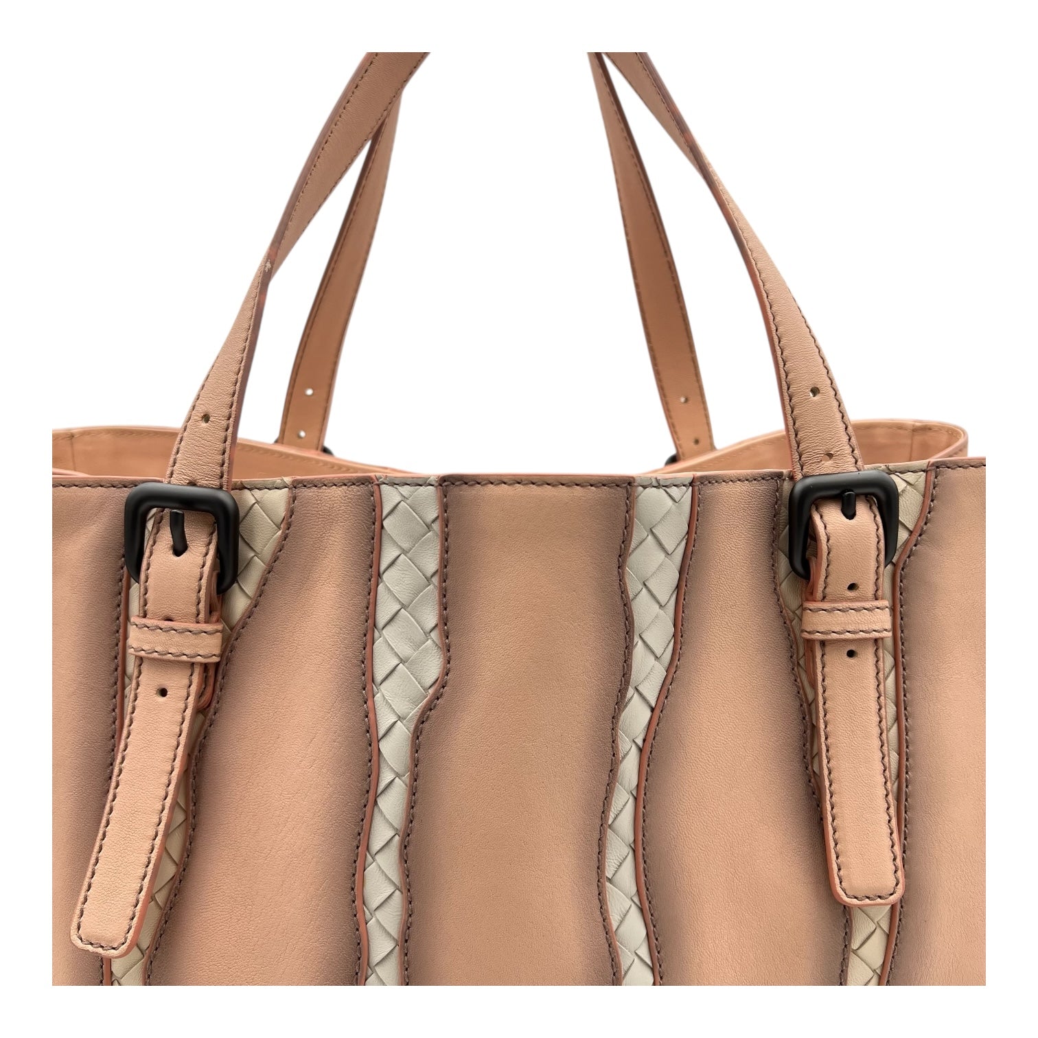 Intrecciato Glimmer Flamingo Tote Bag in Calfskin, Ruthenium hardware