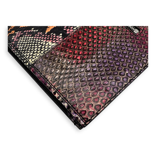 Motorcycle  Clutch Multi-colour in Python Leather, Silver hardware