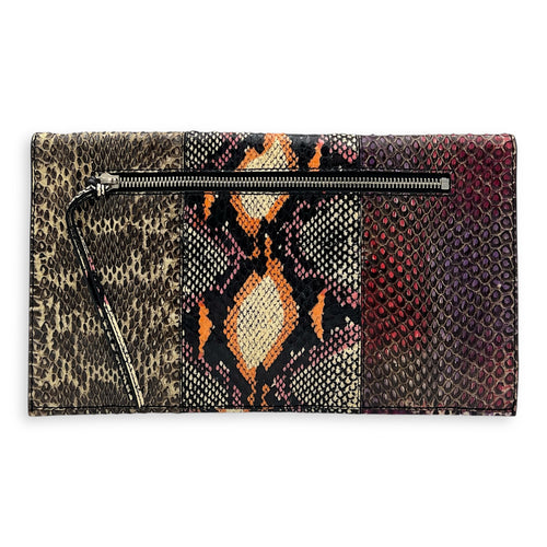 Motorcycle  Clutch Multi-colour in Python Leather, Silver hardware