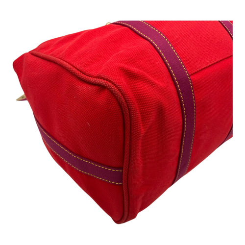 Antigua Sac Weekend Boston Duffle Bag Red in Canvas, Gold hardware