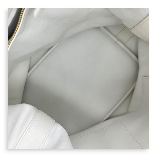 Paradise Bubble Bucket Bag White in Calfskin, Gold hardware