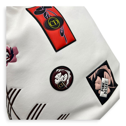 Paradise Bubble Bucket Bag White in Calfskin, Gold hardware