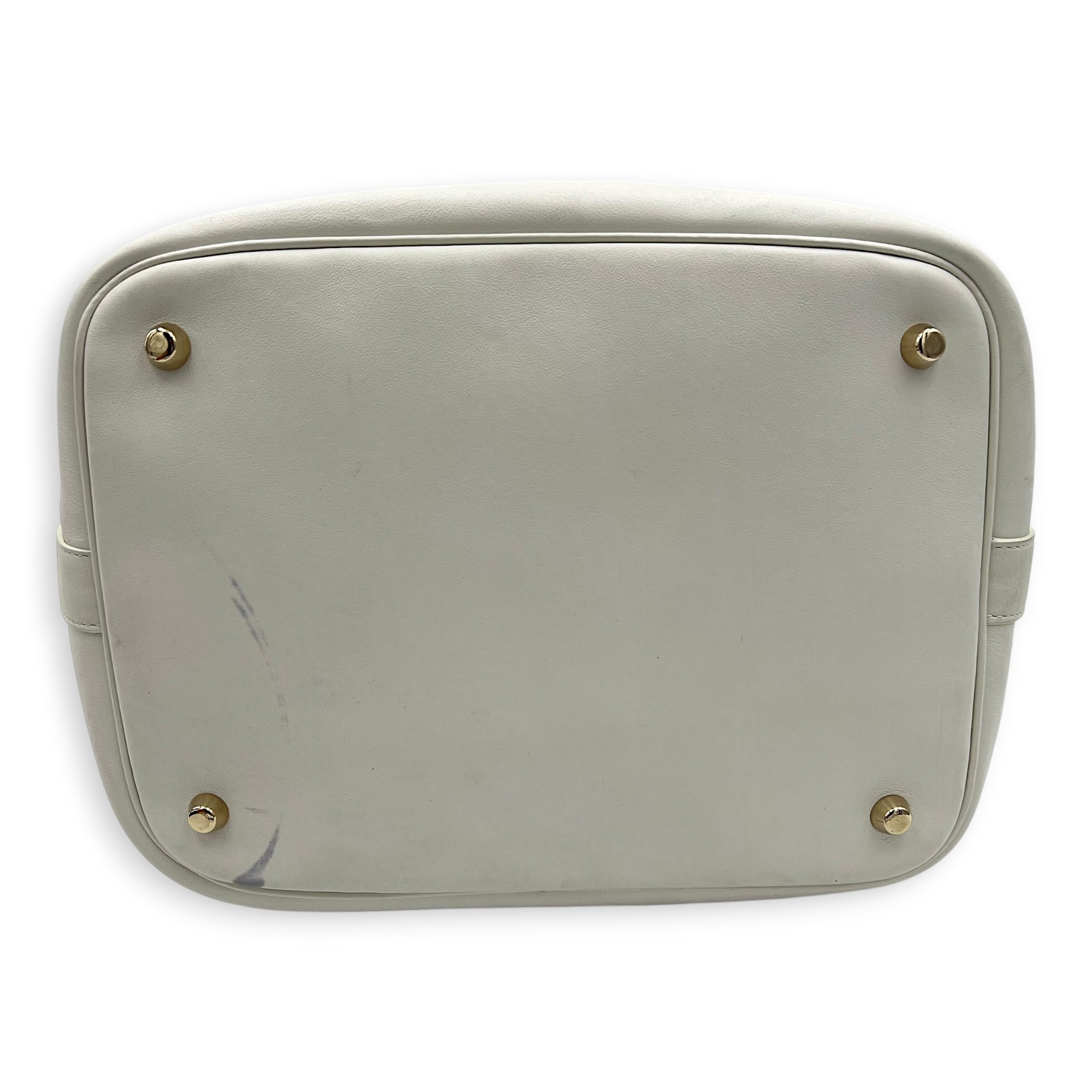 Paradise Bubble Bucket Bag White in Calfskin, Gold hardware