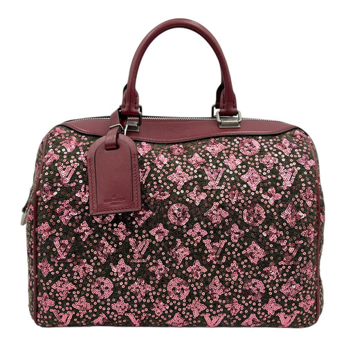 FW12 Sunshine Express Speedy Top Handle Bag 30 Red in Wool, Silver hardware