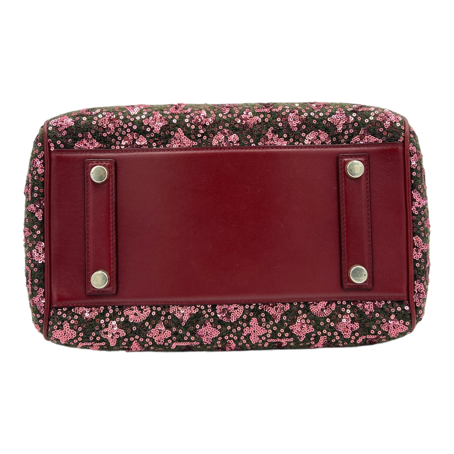 FW12 Sunshine Express Speedy Top Handle Bag 30 Red in Wool, Silver hardware