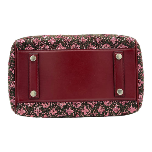 FW12 Sunshine Express Speedy Top Handle Bag 30 Red in Wool, Silver hardware