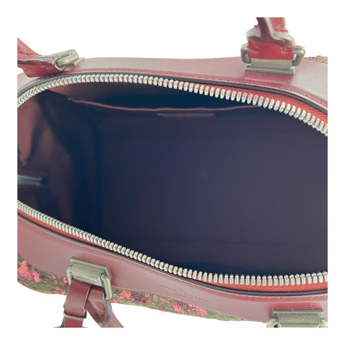 FW12 Sunshine Express Speedy Top Handle Bag 30 Red in Wool, Silver hardware