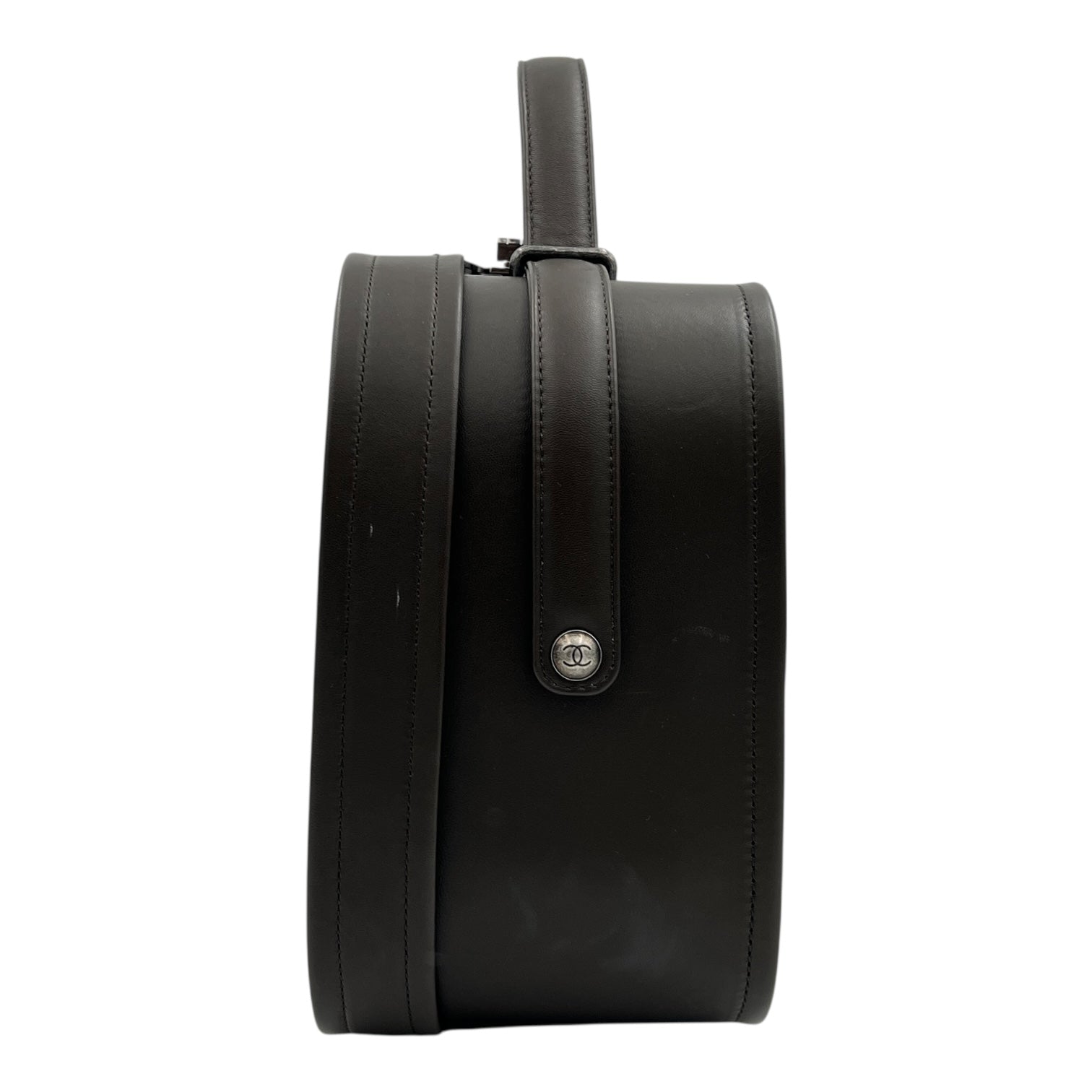 2015 FW Paris-Salzburg Embroidered Vanity Case Brown in Lambskin, Ruthenium hardware