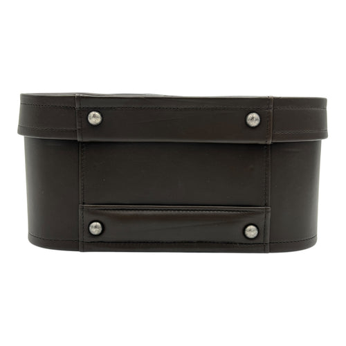 2015 FW Paris-Salzburg Embroidered Vanity Case Brown in Lambskin, Ruthenium hardware