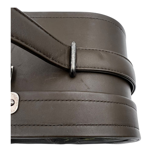 2015 FW Paris-Salzburg Embroidered Vanity Case Brown in Lambskin, Ruthenium hardware