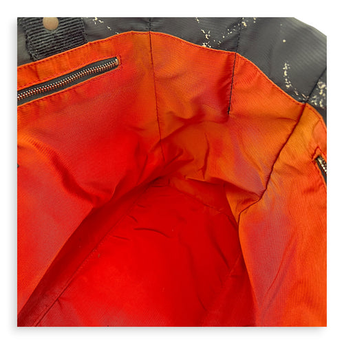 Vintage Travel Line Tote Bag Black in Nylon, Silver hardware