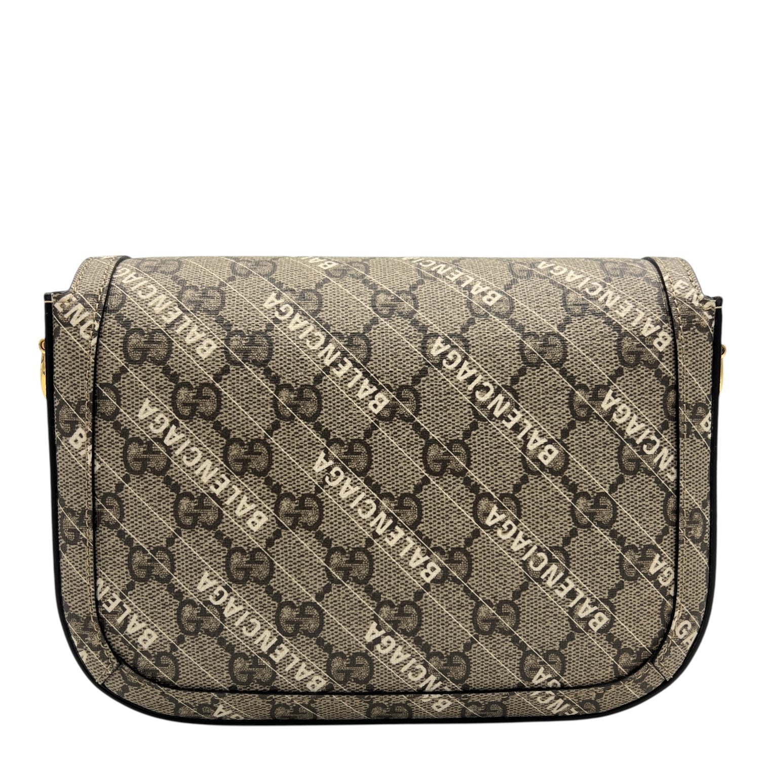 Horsebit 1955 Beige Shoulder Bag in Coated Canvas, Gold hardware