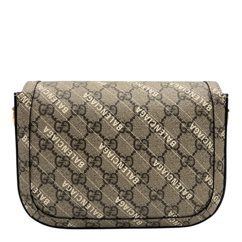 Horsebit 1955 Beige Shoulder Bag in Coated Canvas, Gold hardware