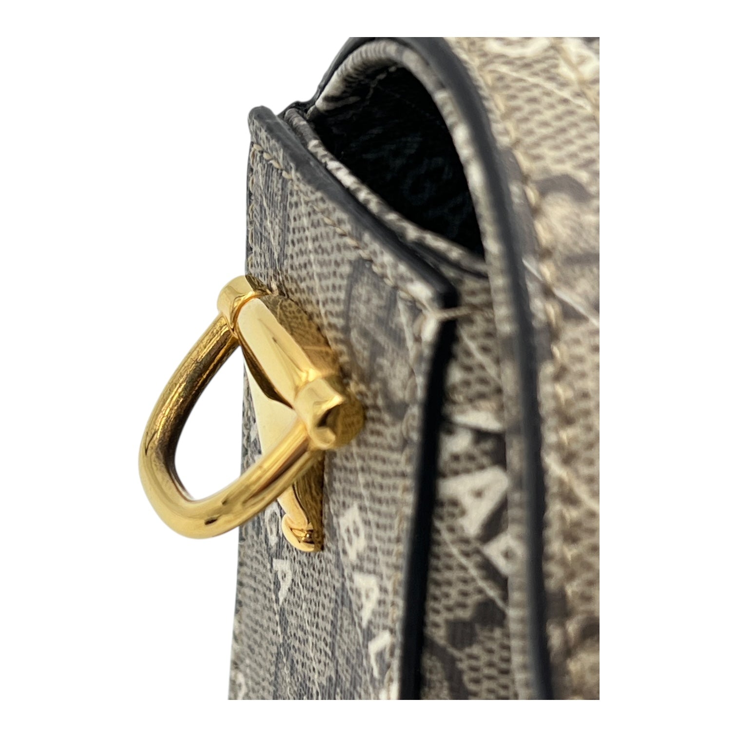 Horsebit 1955 Beige Shoulder Bag in Coated Canvas, Gold hardware