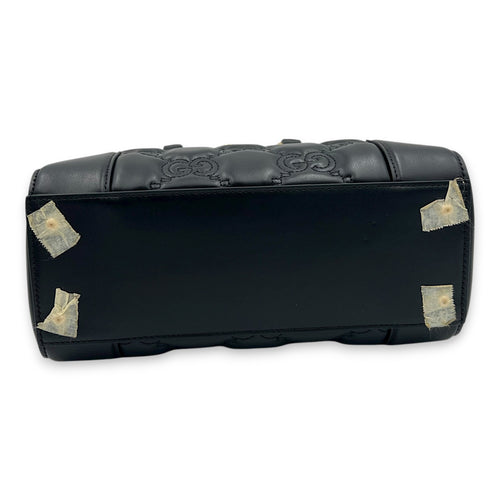 Matelassé Tote Bag Small Black in Calfskin, Gold hardware