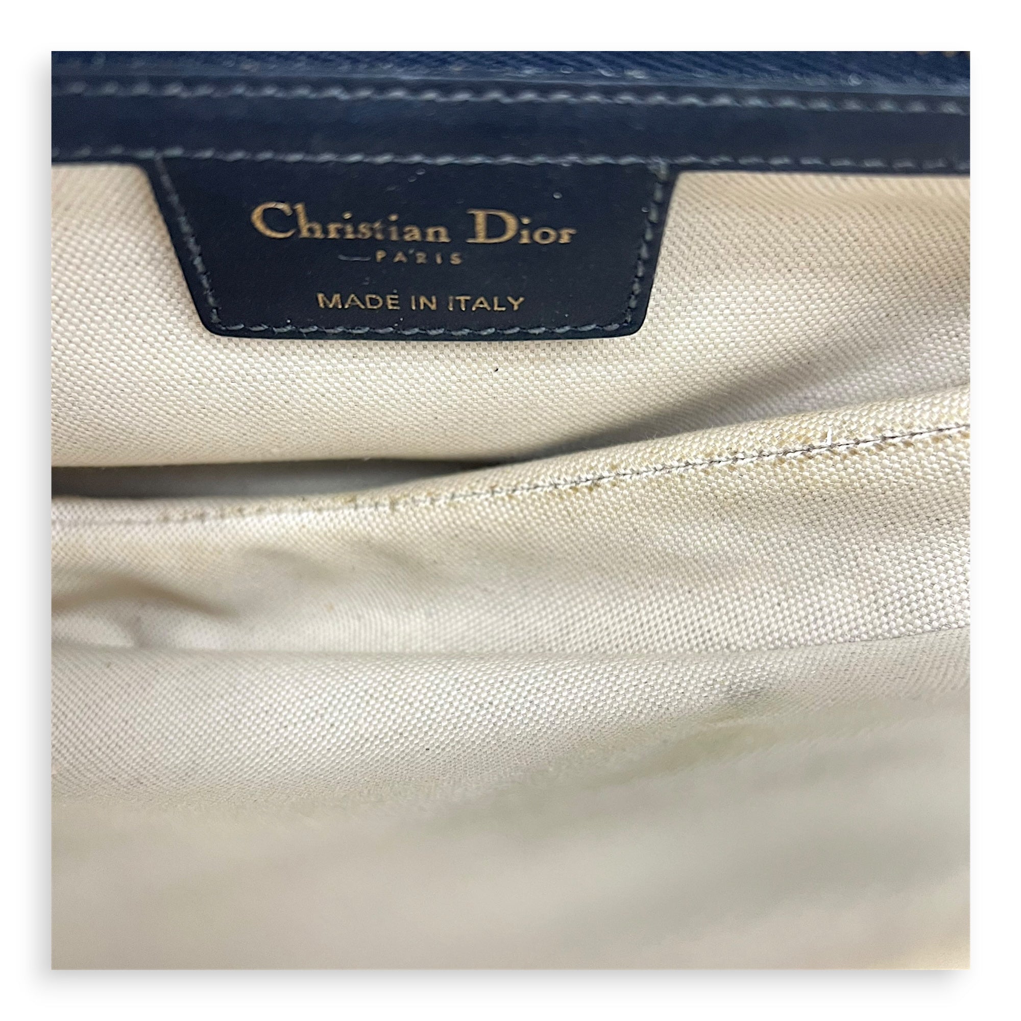 Saddle Shoulder Bag Medium Blue in Jacquard, Gold hardware